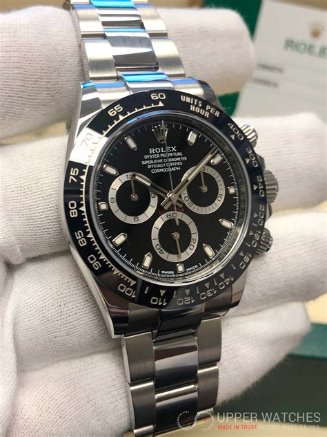 rolex daytona steel black dial